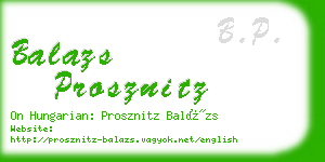 balazs prosznitz business card